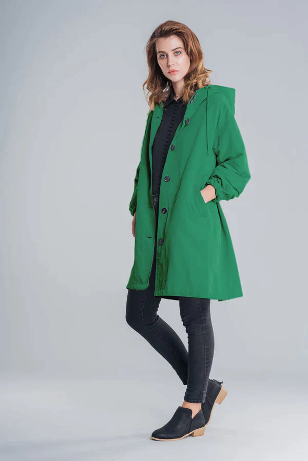 Maisie | Refined Hooded Waterproof Jacket with Button Front