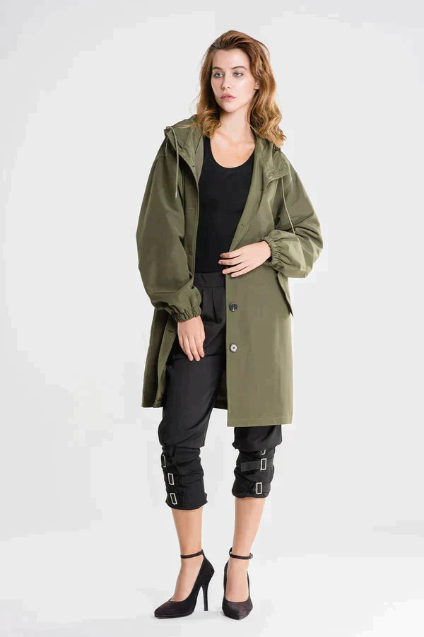 Maisie | Refined Hooded Waterproof Jacket with Button Front