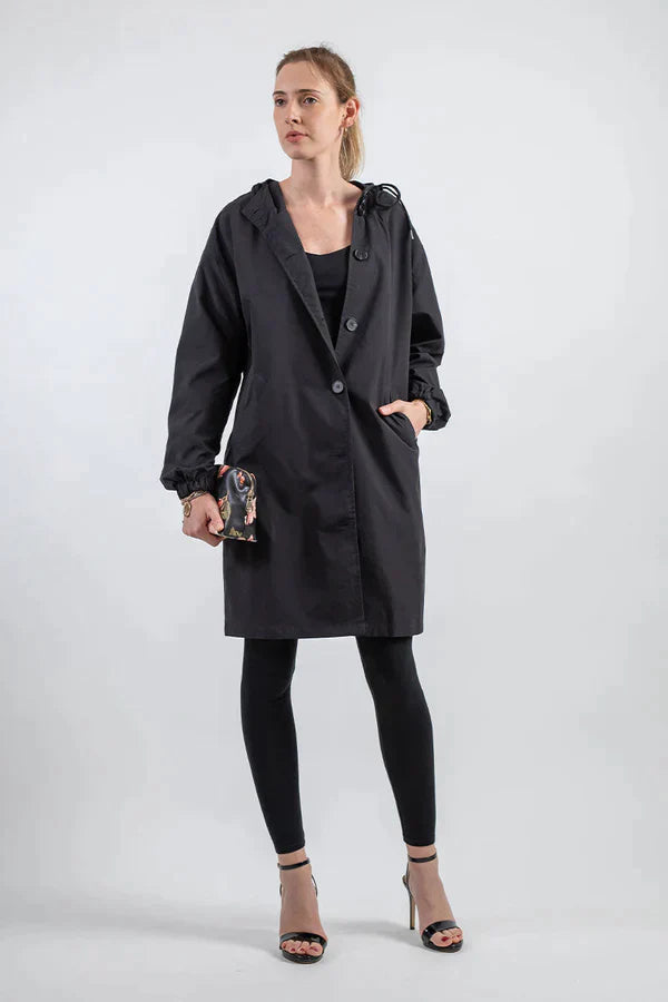 Maisie | Refined Hooded Waterproof Jacket with Button Front