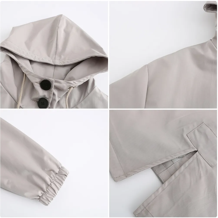 Maisie | Refined Hooded Waterproof Jacket with Button Front