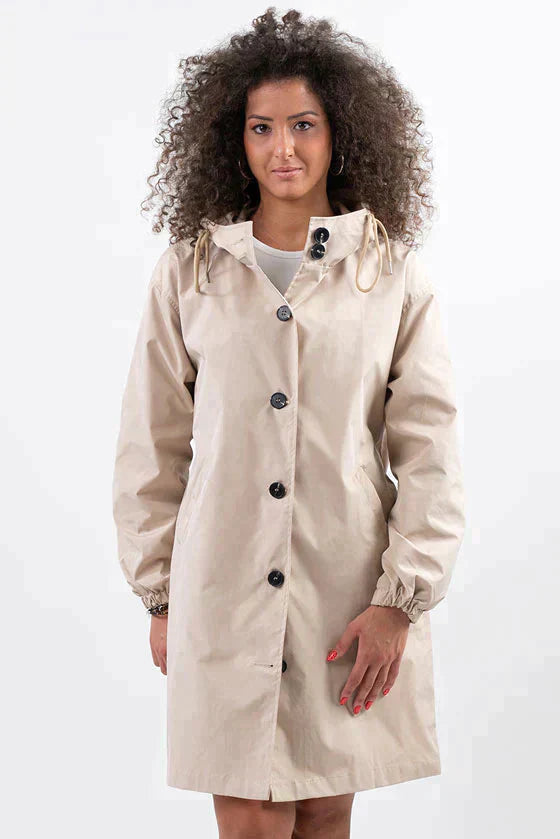 Maisie | Refined Hooded Waterproof Jacket with Button Front