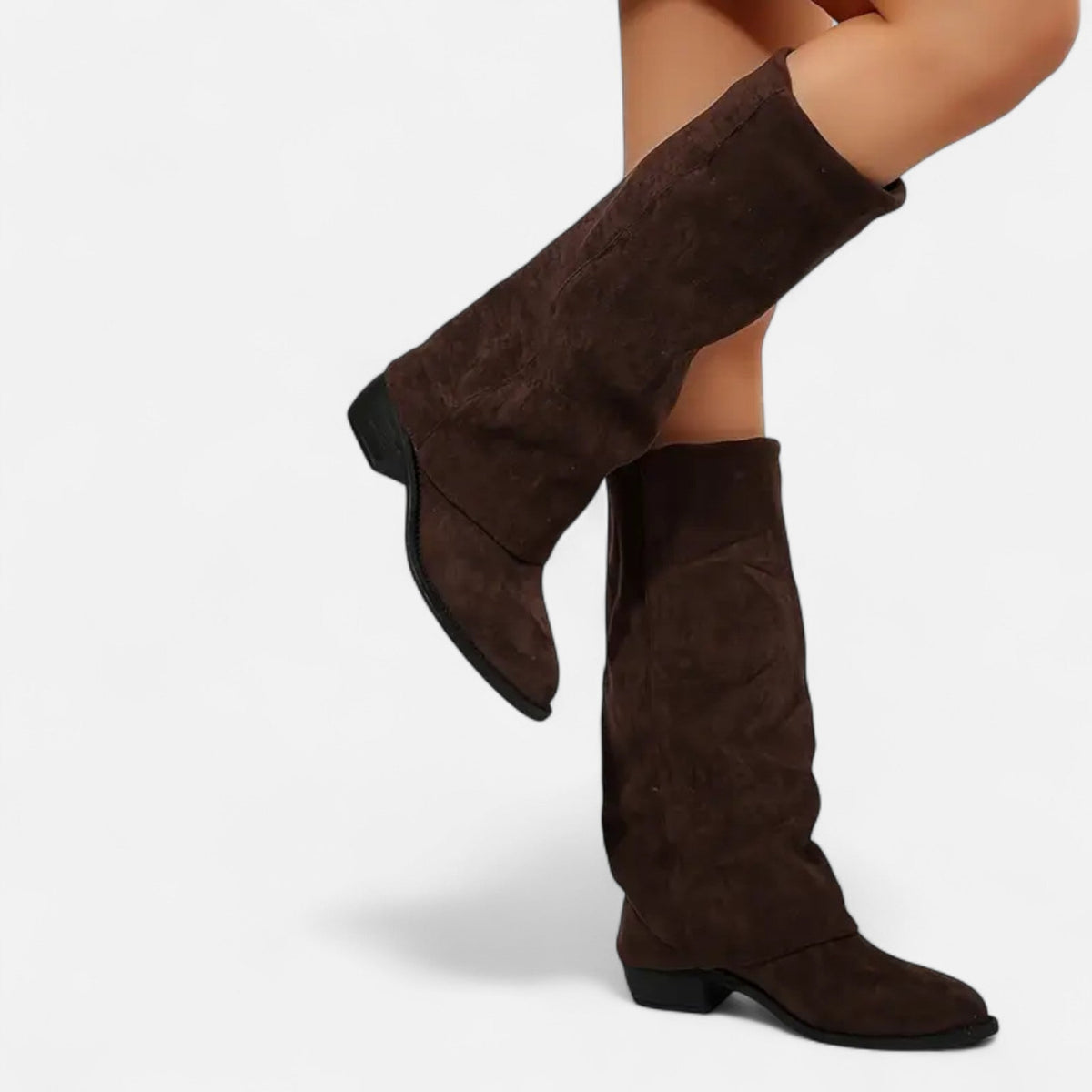 Margot | Relaxed Slouchy Knee High Boots with Chunky Heel