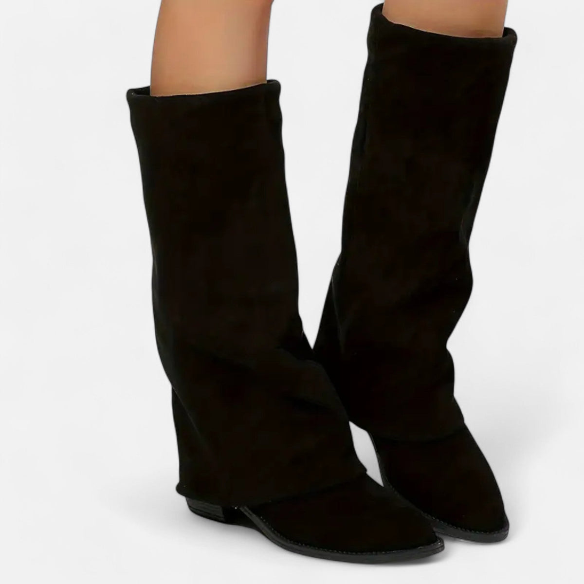 Margot | Relaxed Slouchy Knee High Boots with Chunky Heel