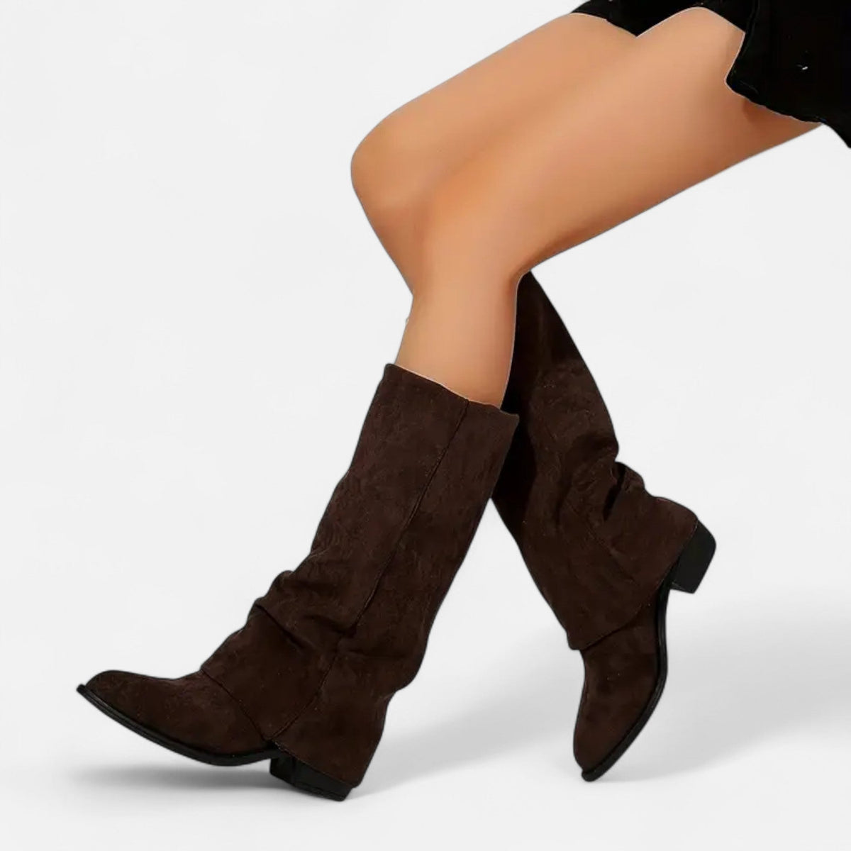 Margot | Relaxed Slouchy Knee High Boots with Chunky Heel