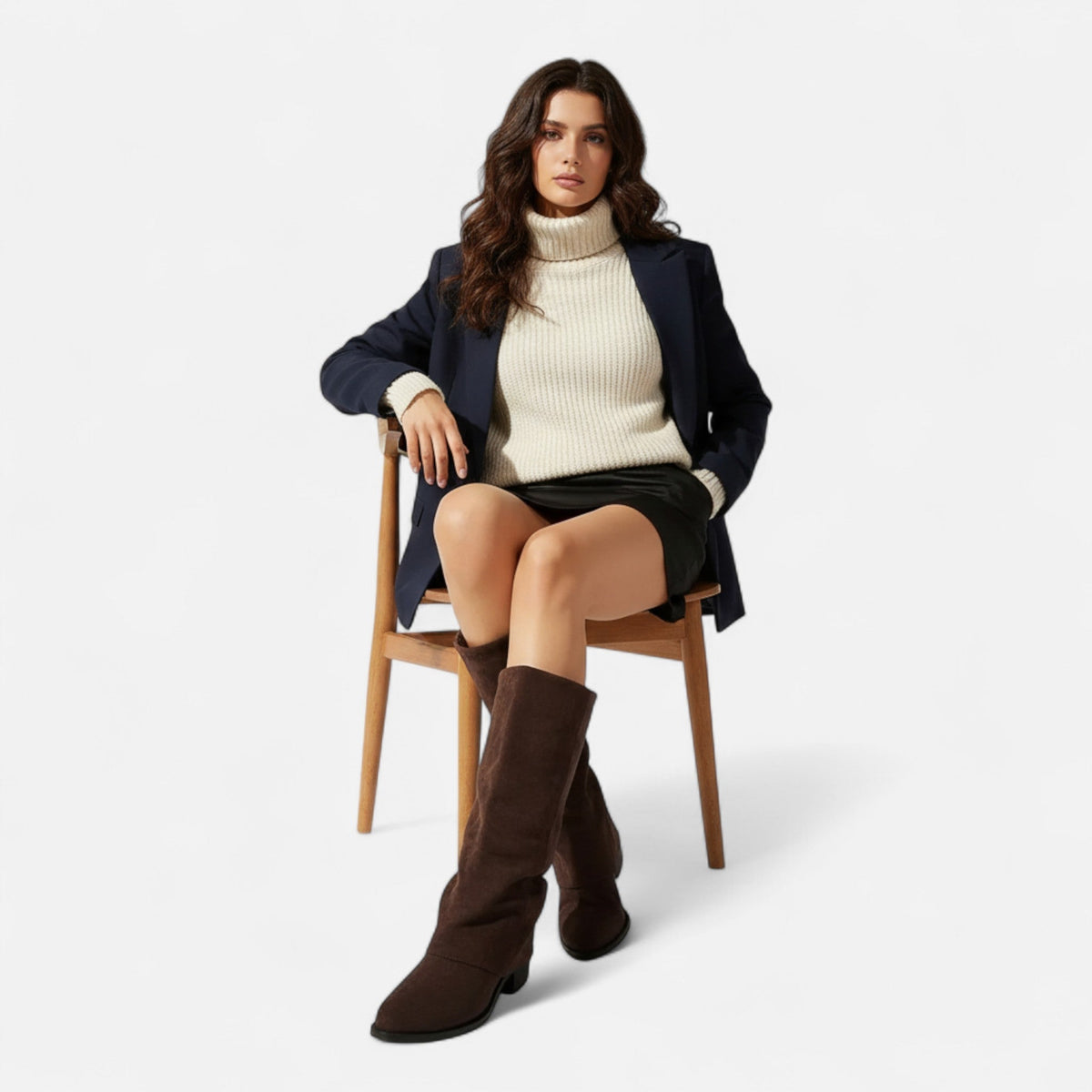 Margot | Relaxed Slouchy Knee High Boots with Chunky Heel