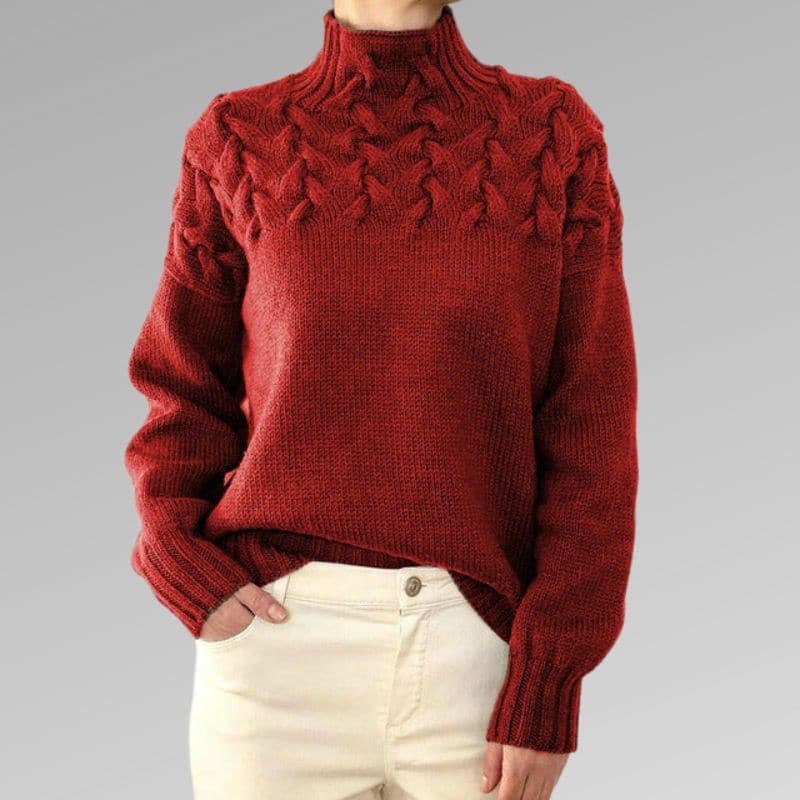 Maria | Cable Knit High Neck Womens Knit Jumper