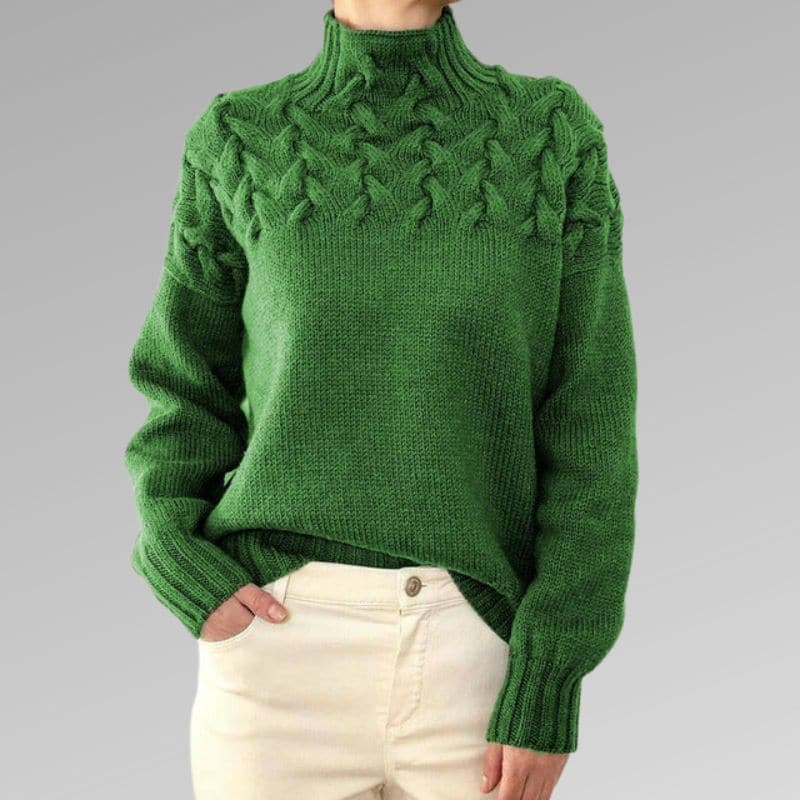 Maria | Cable Knit High Neck Womens Knit Jumper