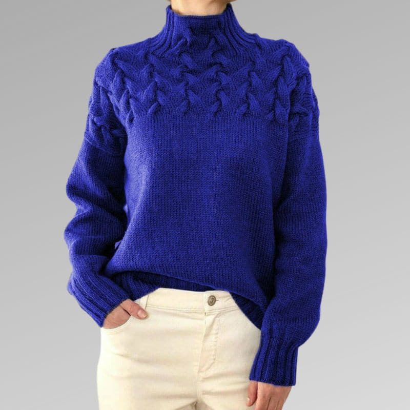 Maria | Cable Knit High Neck Womens Knit Jumper