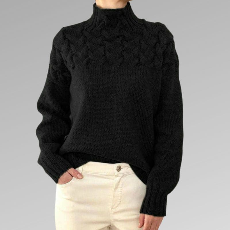 Maria | Cable Knit High Neck Womens Knit Jumper