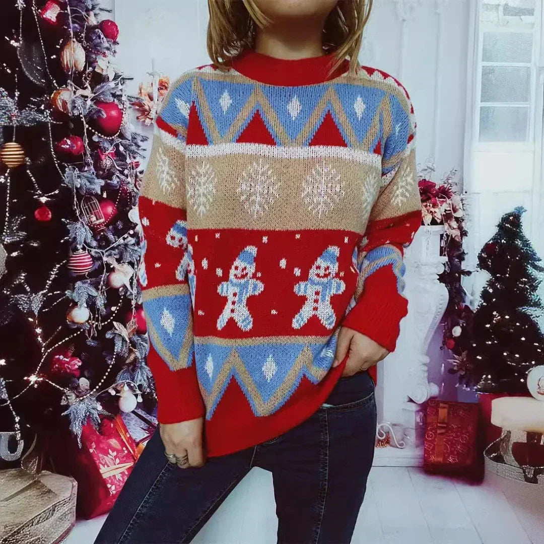 Maria | Oversized Gingerbread Knit Ladies Xmas Jumpers