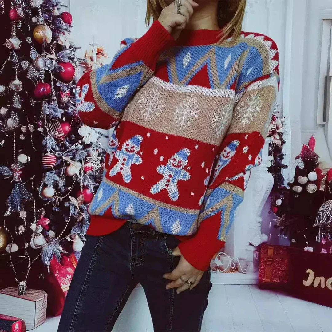 Maria | Oversized Gingerbread Knit Ladies Xmas Jumpers