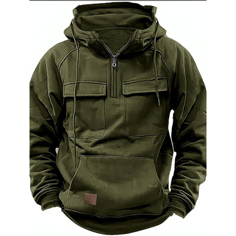 Mason | Refined Utility Pocket Half-Zip Hoodie