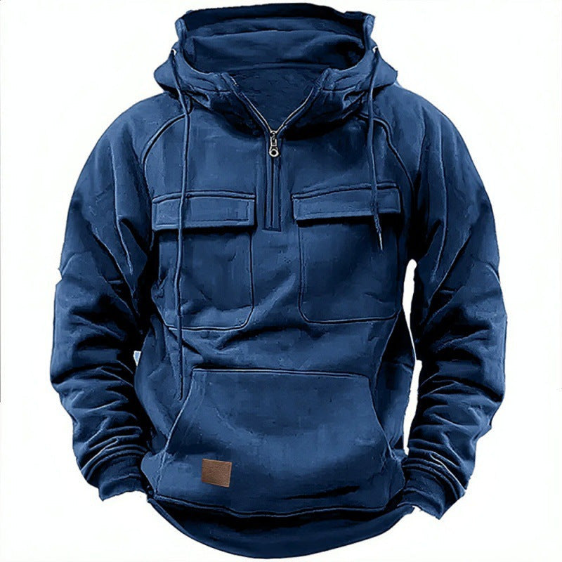 Mason | Refined Utility Pocket Half-Zip Hoodie