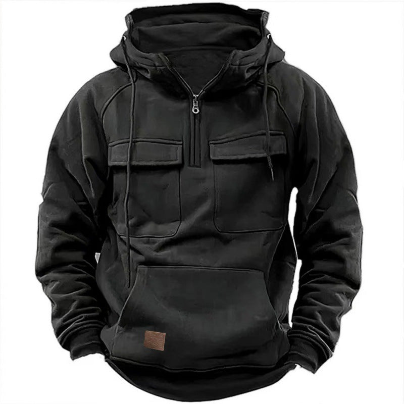 Mason | Refined Utility Pocket Half-Zip Hoodie
