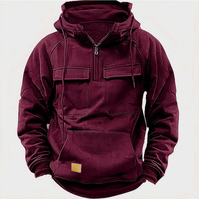Mason | Refined Utility Pocket Half-Zip Hoodie