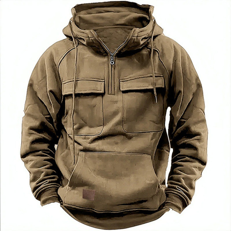 Mason | Refined Utility Pocket Half-Zip Hoodie