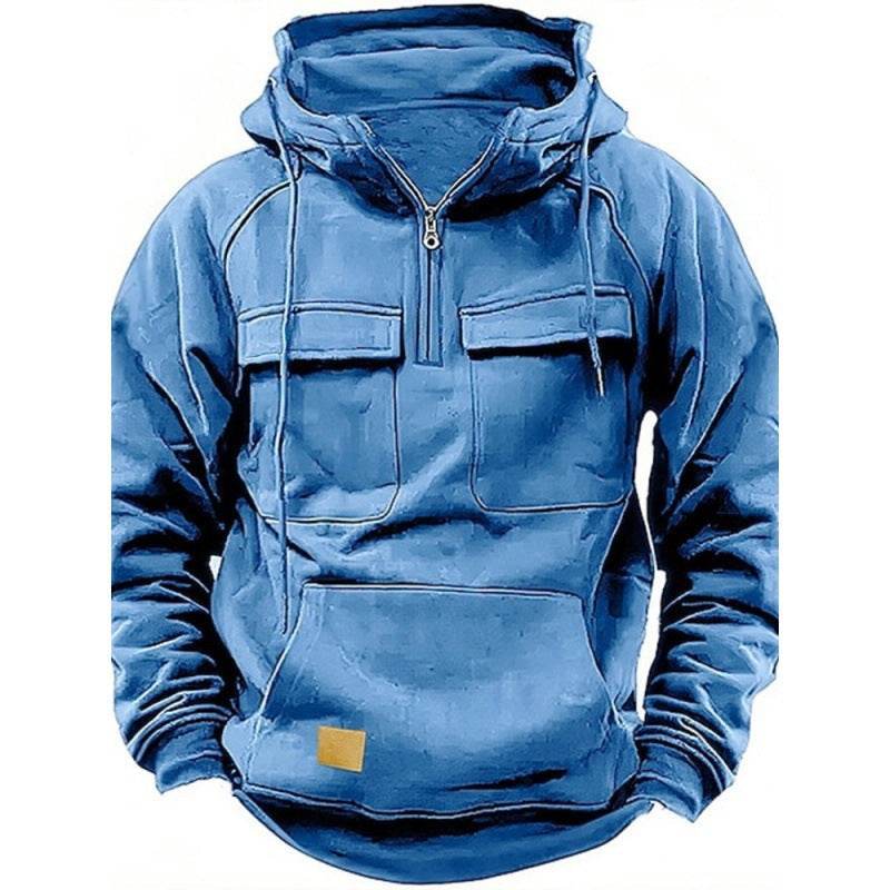 Mason | Refined Utility Pocket Half-Zip Hoodie