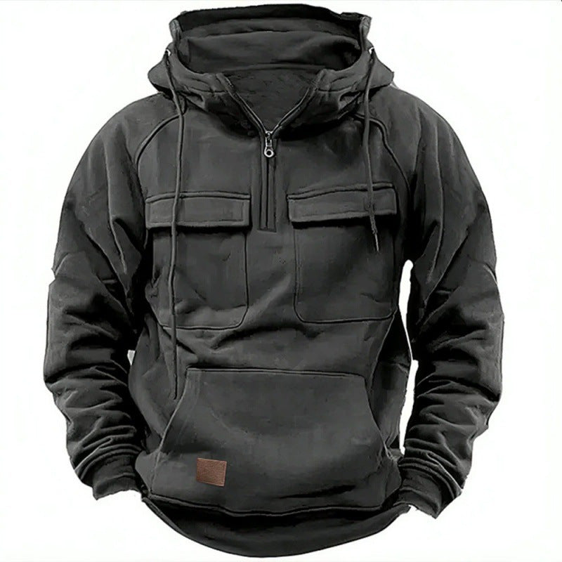 Mason | Refined Utility Pocket Half-Zip Hoodie