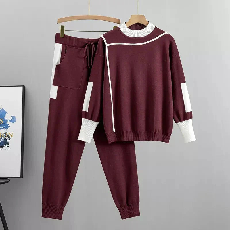 Matilda | Effortless Colourblock Knit Tracksuit Set