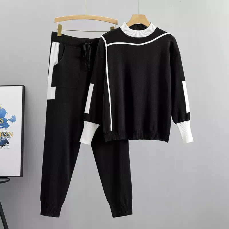 Matilda | Effortless Colourblock Knit Tracksuit Set