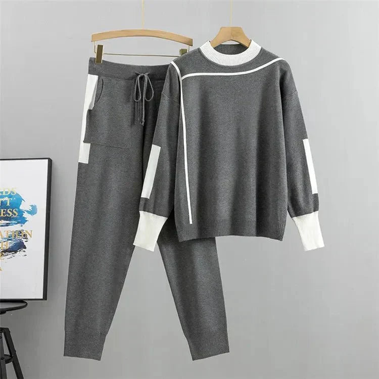 Matilda | Effortless Colourblock Knit Tracksuit Set