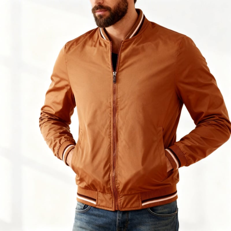 Max | Cosy Waterproof Bomber Jacket with Ribbed Trim