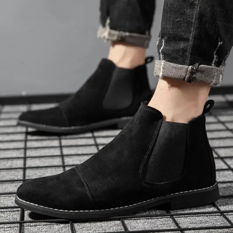 Max | Sophisticated Suede-Look Chelsea Boots with Elastic Side Panels