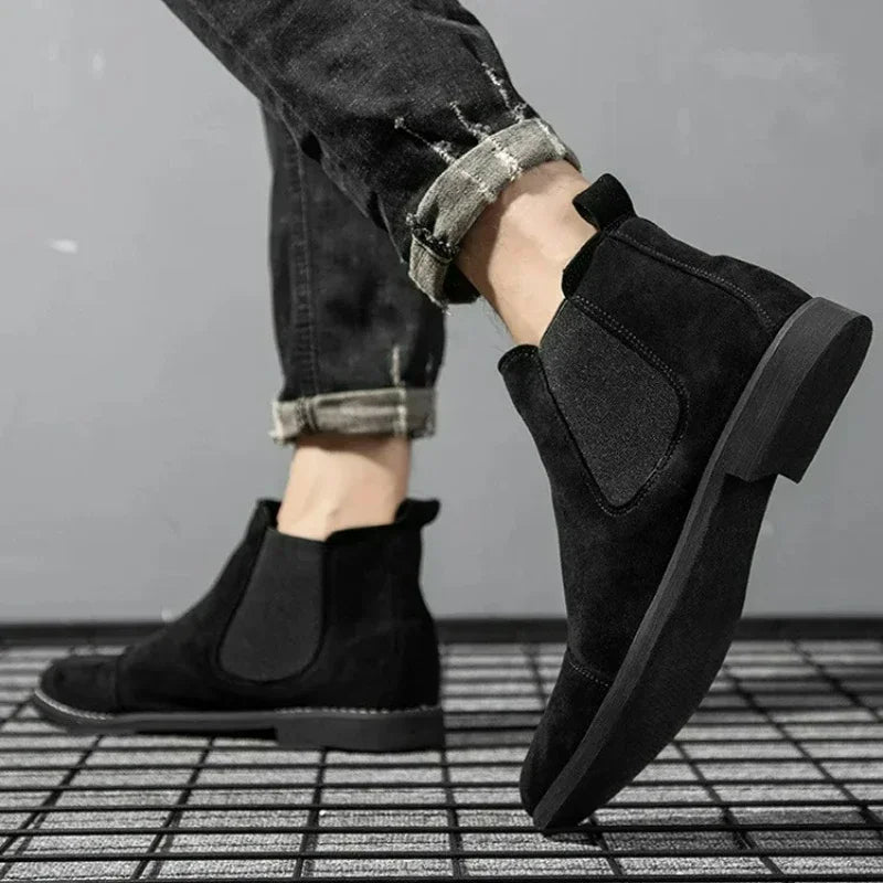 Max | Sophisticated Suede-Look Chelsea Boots with Elastic Side Panels