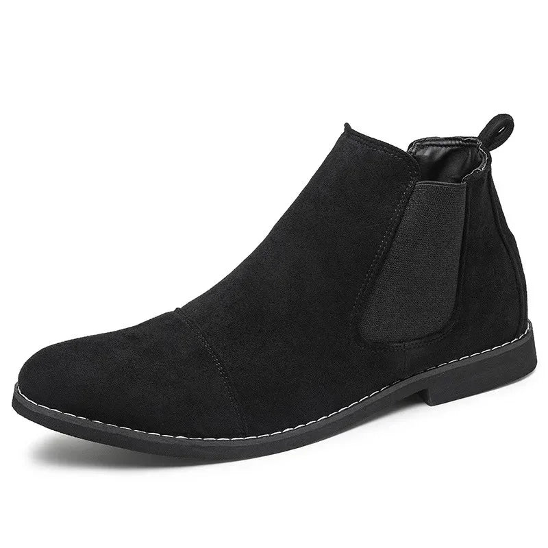 Max | Sophisticated Suede-Look Chelsea Boots with Elastic Side Panels