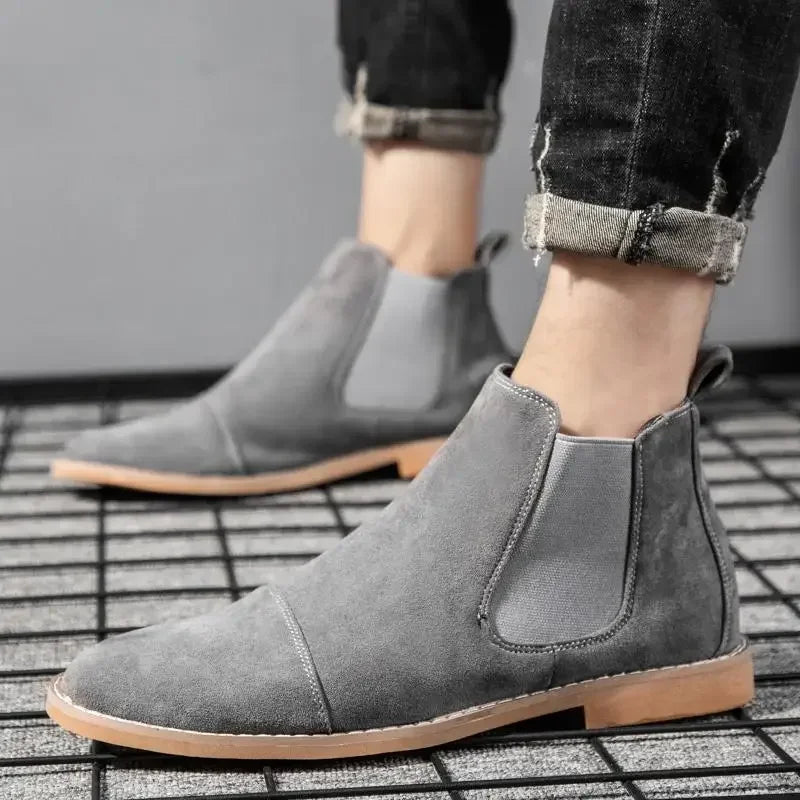 Max | Sophisticated Suede-Look Chelsea Boots with Elastic Side Panels