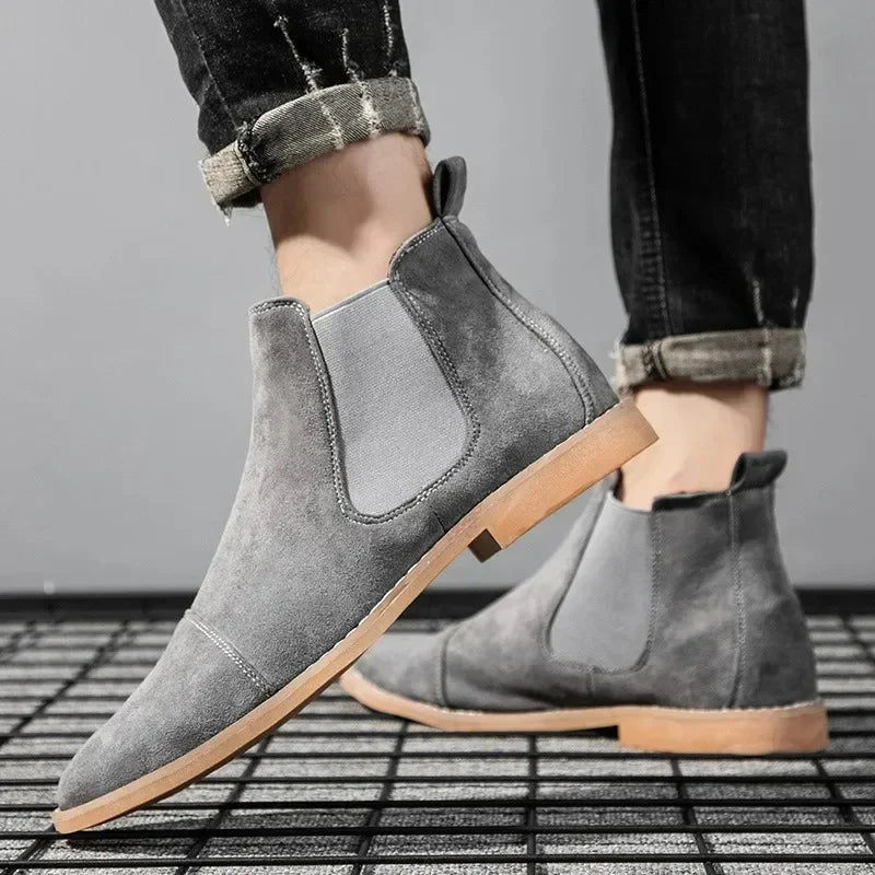 Max | Sophisticated Suede-Look Chelsea Boots with Elastic Side Panels