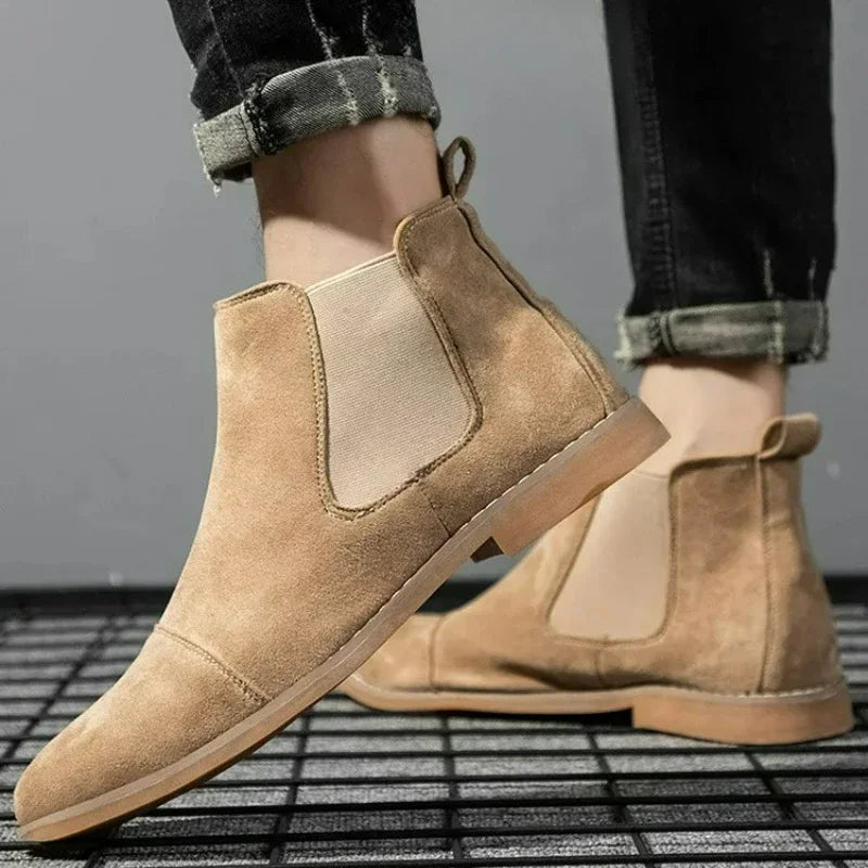 Max | Sophisticated Suede-Look Chelsea Boots with Elastic Side Panels