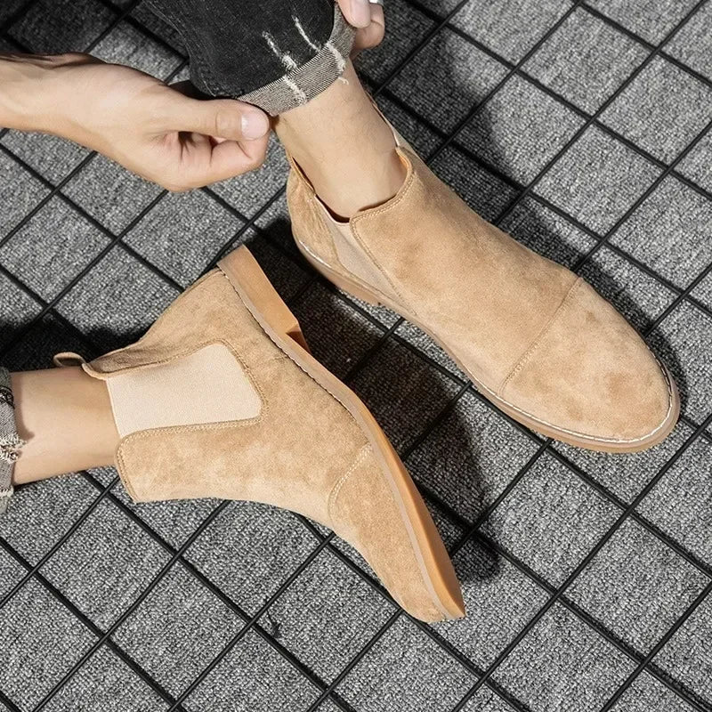 Max | Sophisticated Suede-Look Chelsea Boots with Elastic Side Panels