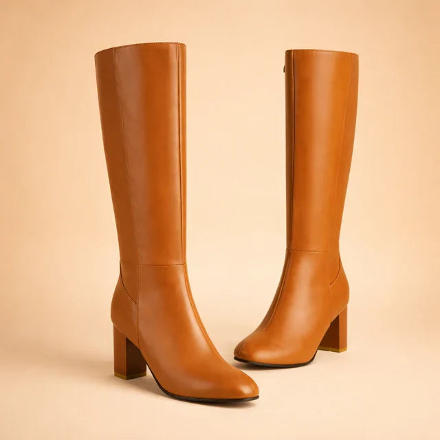 Maya | Graceful Knee High Heeled Boots with Pointed Toe