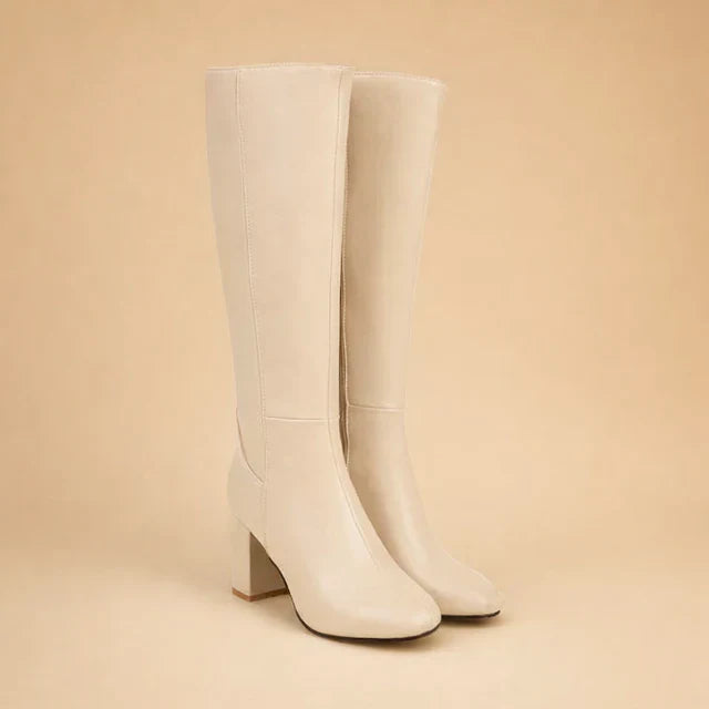 Maya | Graceful Knee High Heeled Boots with Pointed Toe