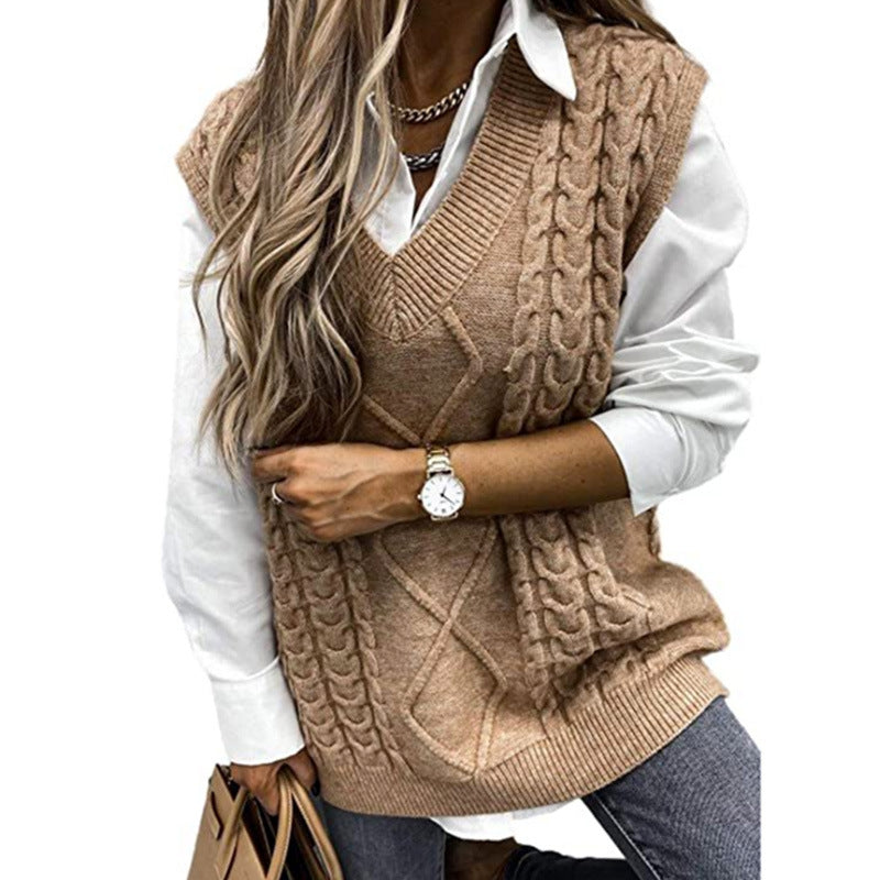 Maya | Timeless V-Neck Womens Knit Jumper Vest