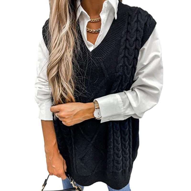 Maya | Timeless V-Neck Womens Knit Jumper Vest