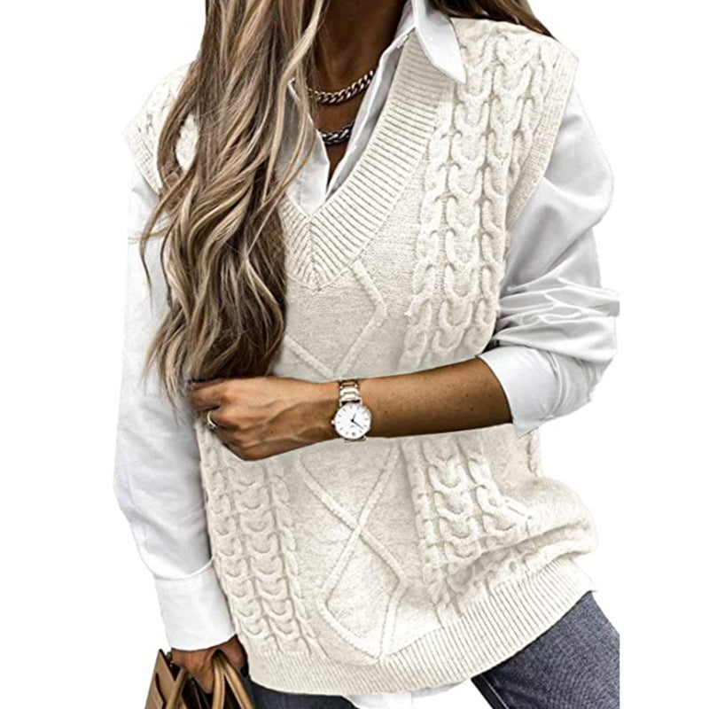 Maya | Timeless V-Neck Womens Knit Jumper Vest