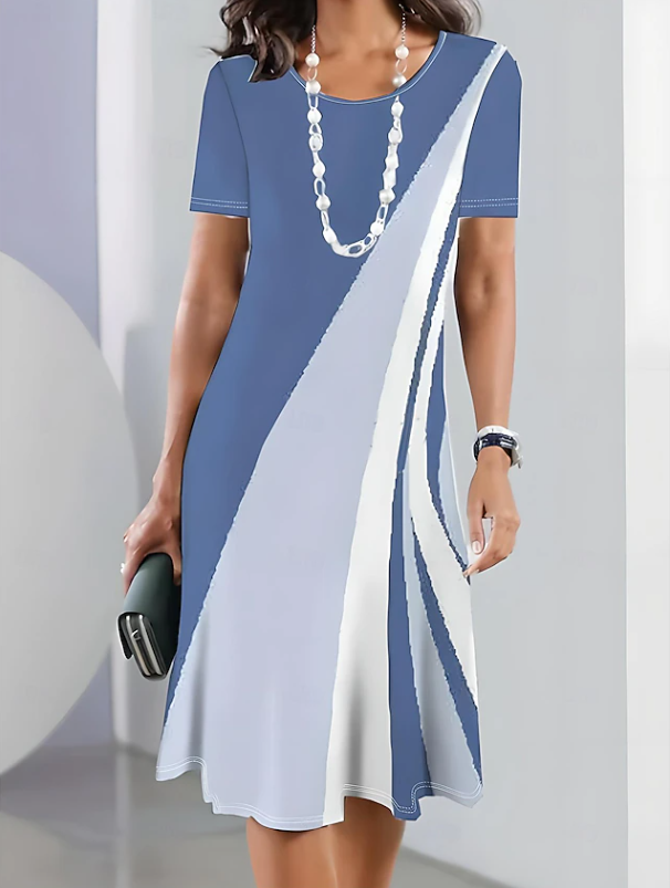 Mia | Chic Ombre Short Sleeve Midi Christmas Dress