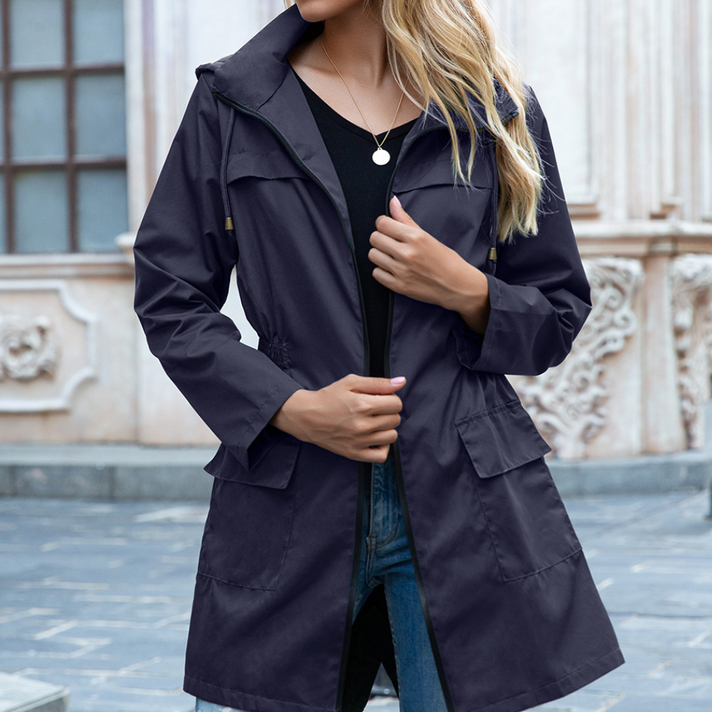 Mia | Relaxed Hooded Waterproof Jacket with Zip Front