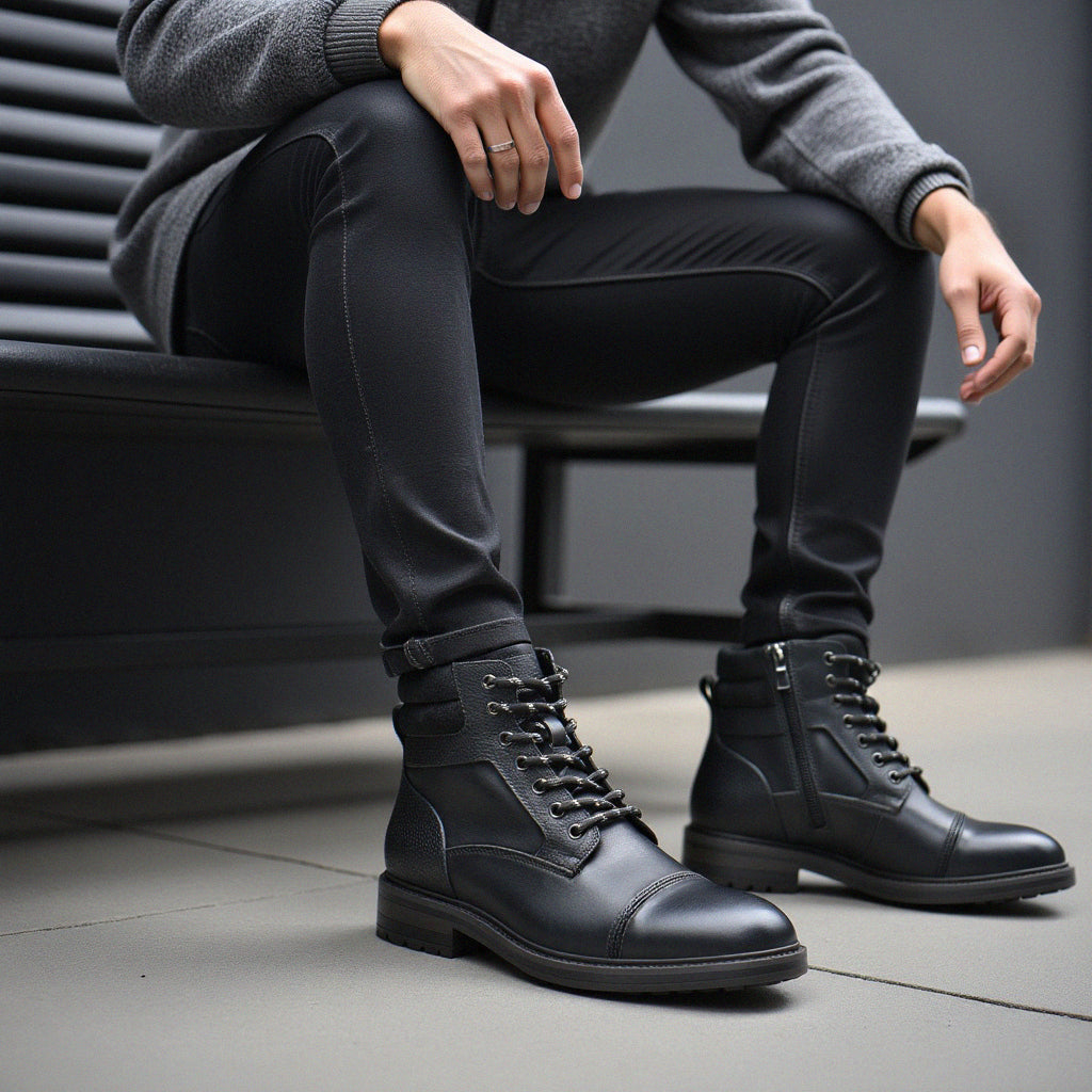 Michael | Cap Toe Lace-Up Ankle Mens Boots