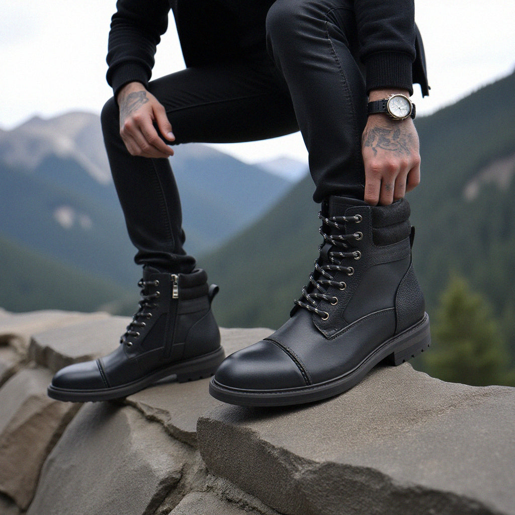 Michael | Cap Toe Lace-Up Ankle Mens Boots