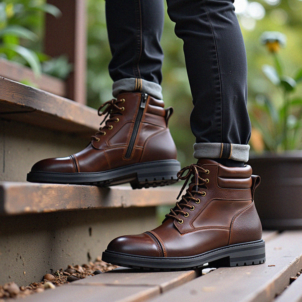 Michael | Cap Toe Lace-Up Ankle Mens Boots