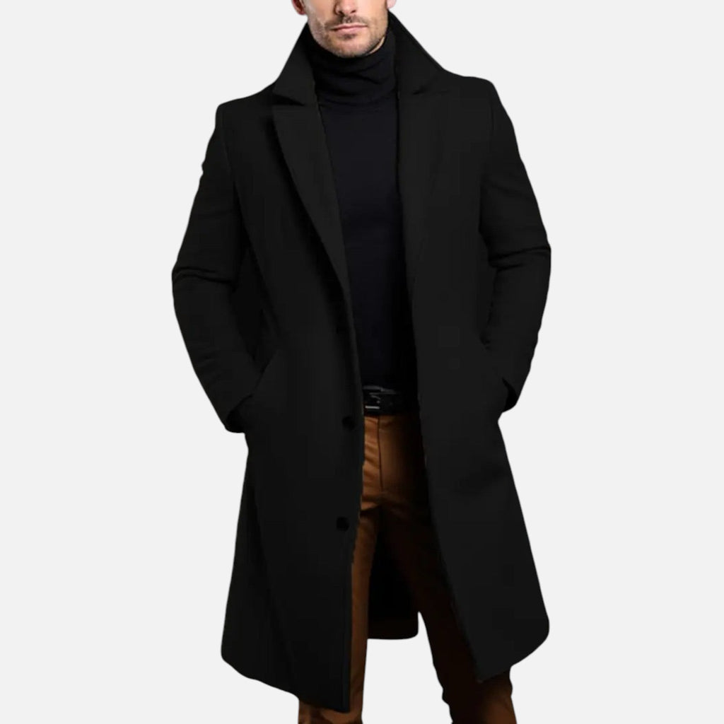 Michael | Relaxed Single-Breasted Long Mens Coats