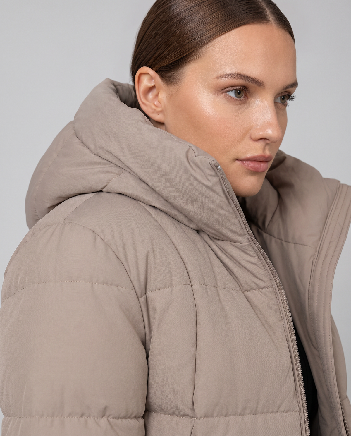 Mila | Chic Long Puffer Coat with Padded Hood