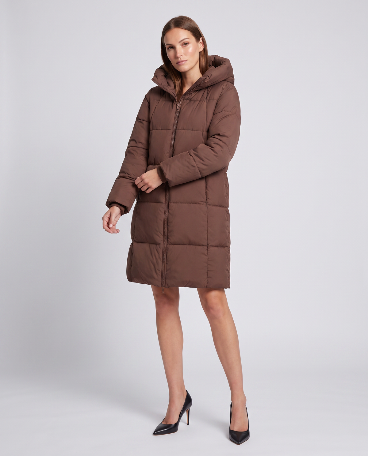Mila | Chic Long Puffer Coat with Padded Hood
