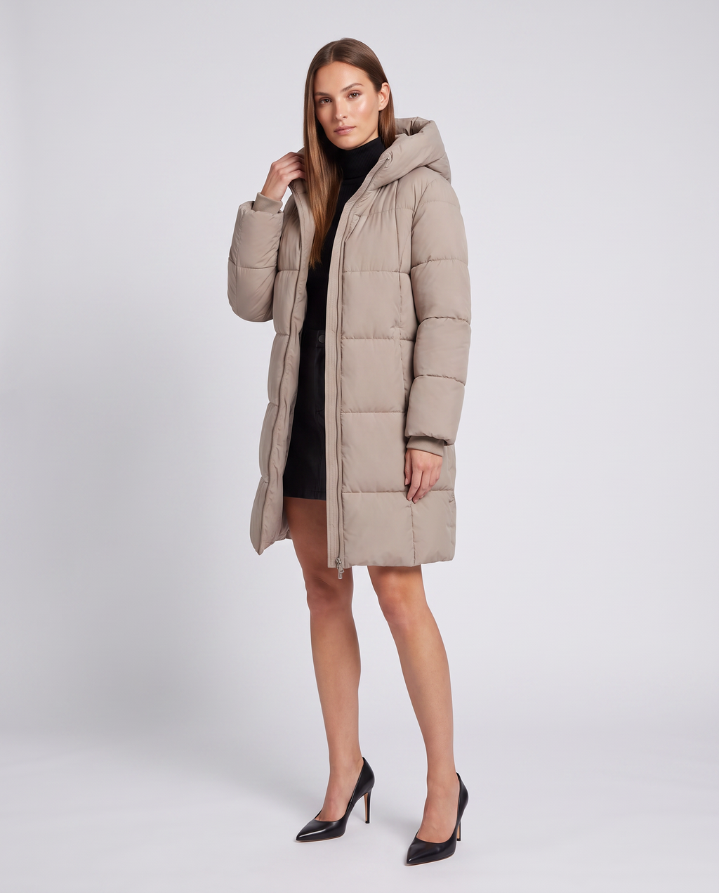 Mila | Chic Long Puffer Coat with Padded Hood