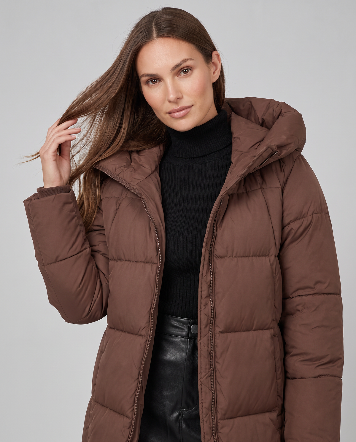 Mila | Chic Long Puffer Coat with Padded Hood