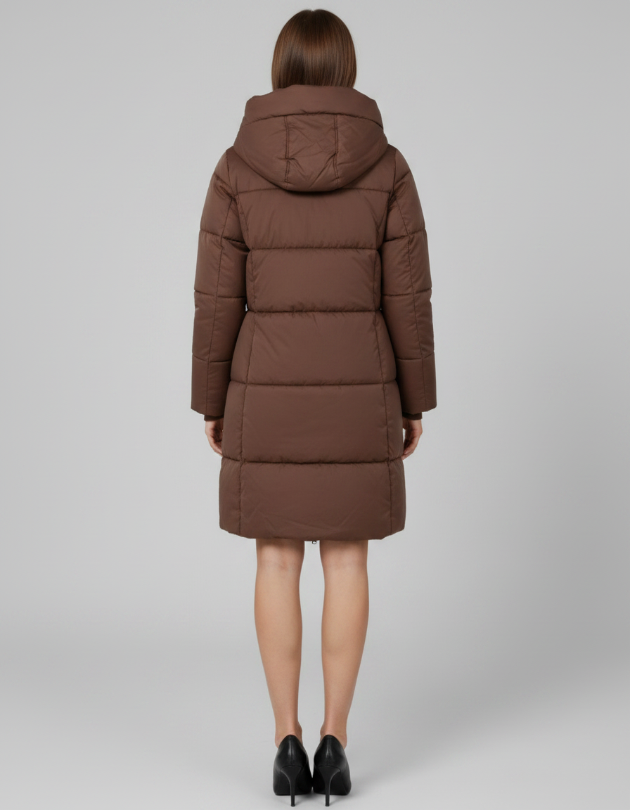 Mila | Chic Long Puffer Coat with Padded Hood
