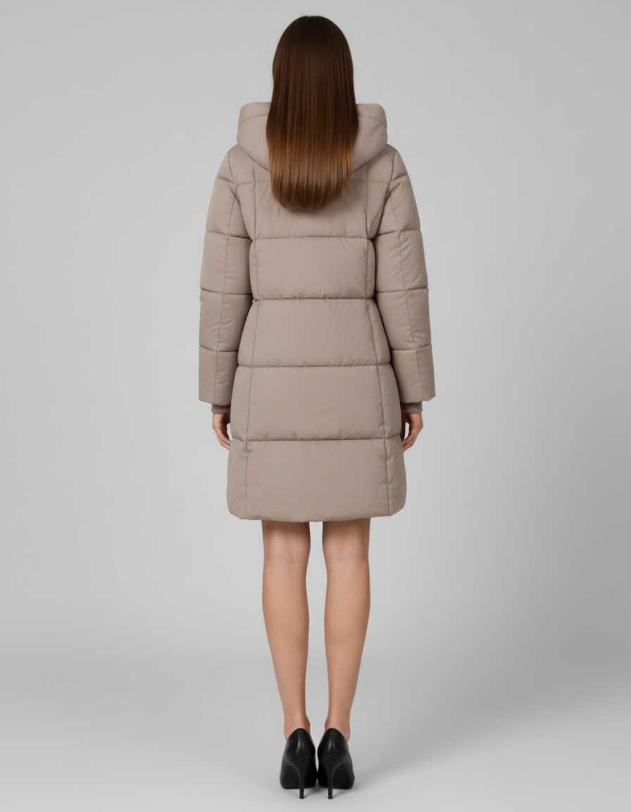 Mila | Chic Long Puffer Coat with Padded Hood